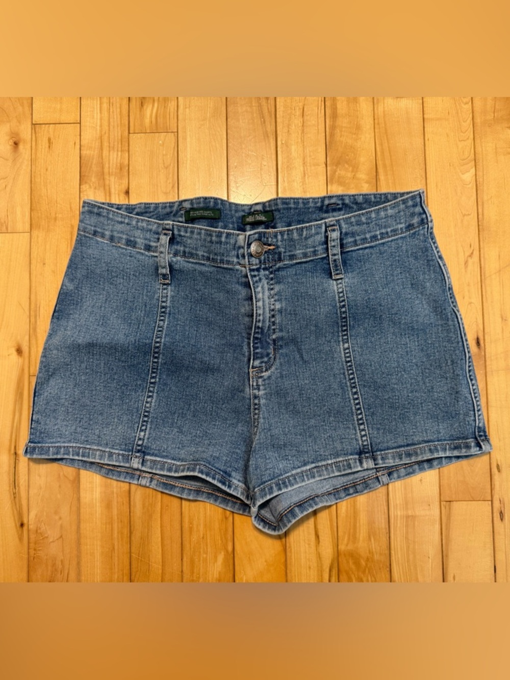 Super High-Waist Blue Denim Shorts 12